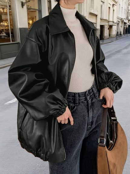 Plus Size - Plus Size - Women'S Oversized Winter Coat - Heavy-Duty Full-Zip Outerwear with Full-Length Zipper Closure, Structured Lapel Collar & Full-Length Zipper Front, Winter Coat For Women, Winter Clothes For Women, Winter Coat Women